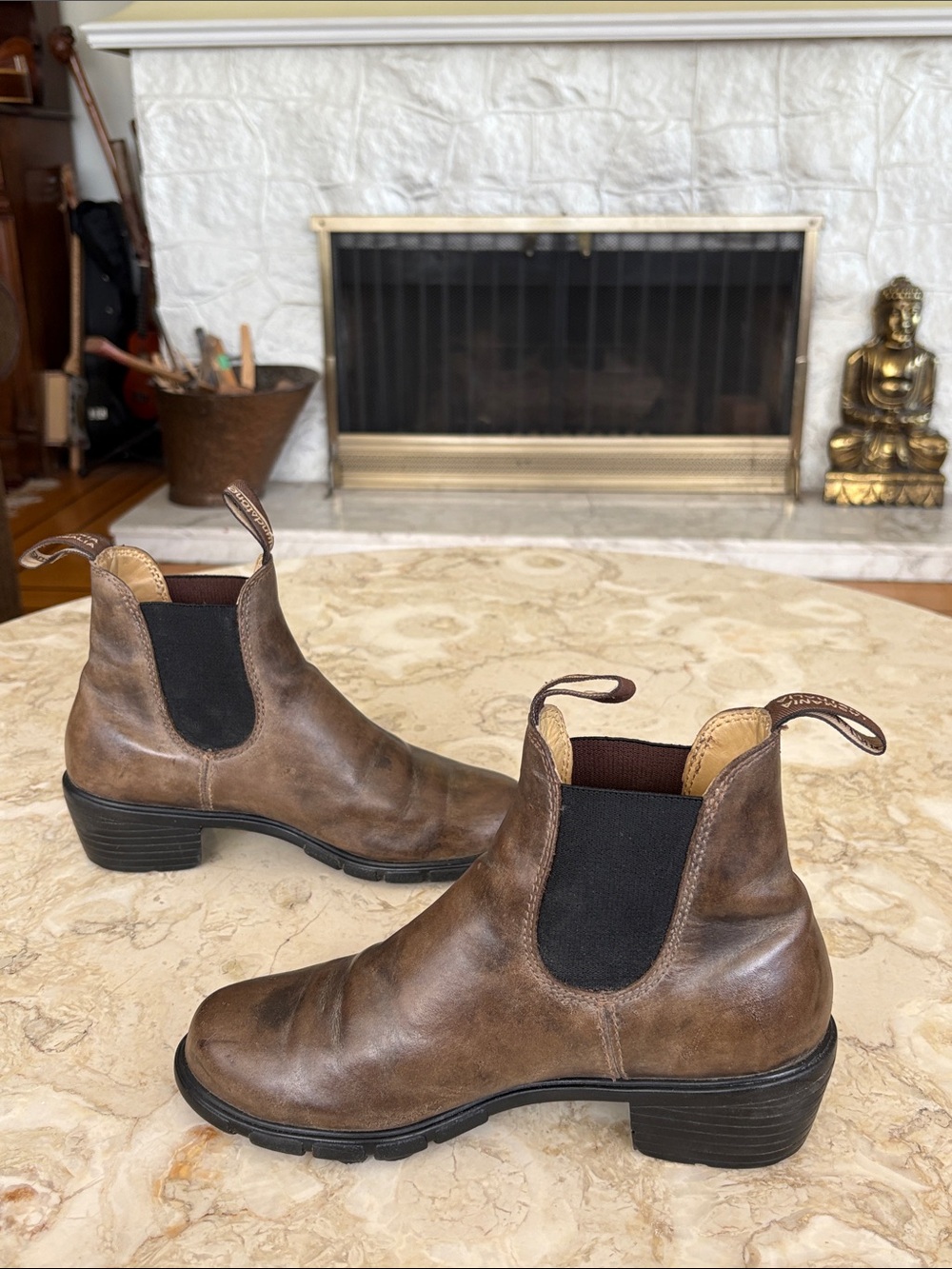 Blundstone 1677 - Women’s Series Block Heel Chelsea Boots Rustic Brown Leather - Picture 6 of 16